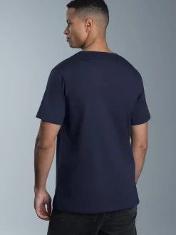 V-Shirt aus 100% Biobaumwolle Navy-C2C