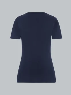 V-Shirt aus Baumwolle/Elastan Navy