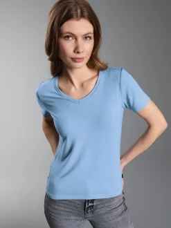 V-Shirt aus Modal Horizont