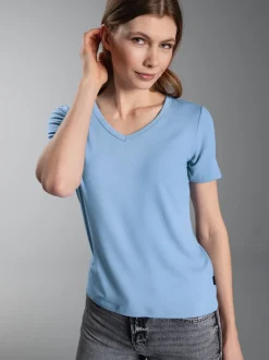 V-Shirt aus Modal Horizont