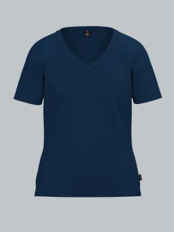 V-Shirt aus Modal Night-blue