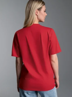 V-Shirt DELUXE Baumwolle Kirsch