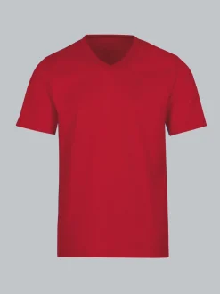 V-Shirt DELUXE Baumwolle Kirsch