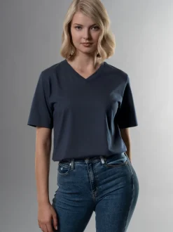 V-Shirt DELUXE Baumwolle Navy