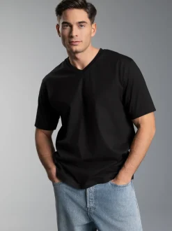 V-Shirt DELUXE Baumwolle Schwarz