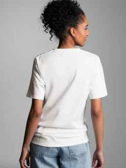 V-Shirt DELUXE Baumwolle Weiss