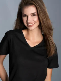 V-Shirt Slim Fit Schwarz