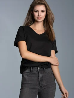 V-Shirt Slim Fit Schwarz