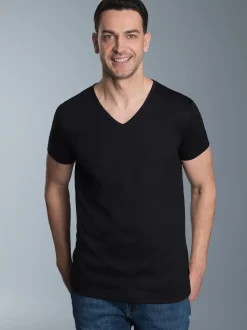 V-Shirt Slim Fit Schwarz