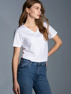 V-Shirt Slim Fit Weiss