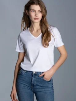 V-Shirt Slim Fit Weiss