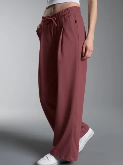 Wide Leg Hose Mahagoni